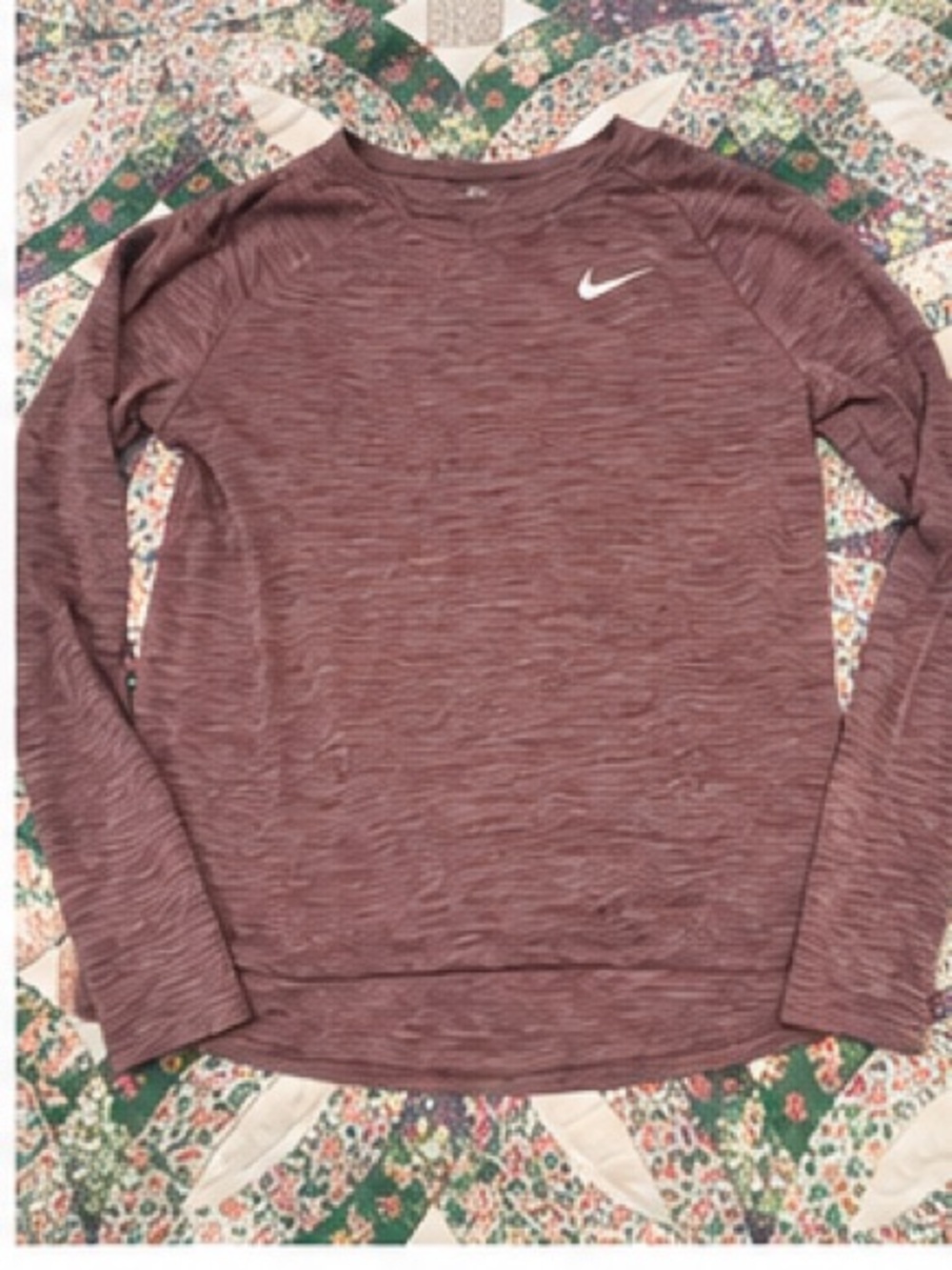 Nike Women's Maroon Heather Long-Sleeve Training Shirt